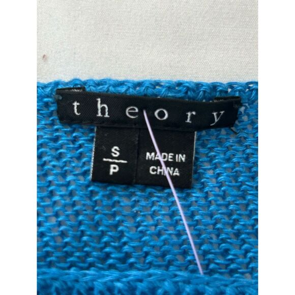 THEORY Women's Blue Gray Stripped Boat Neck Sweater Size Small Casual Chic Trend - Picture 4 of 9